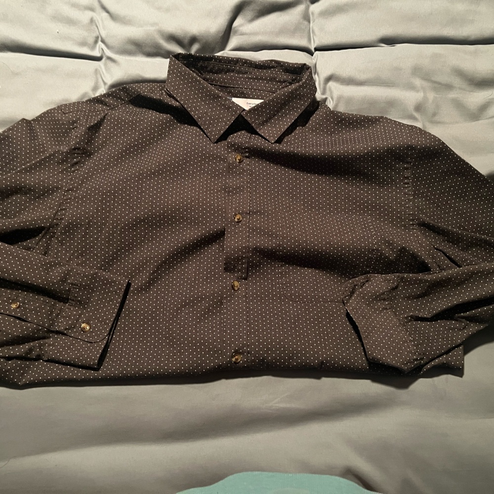 Old Navy Charcoal Polka Dot Everyday Shirt XL